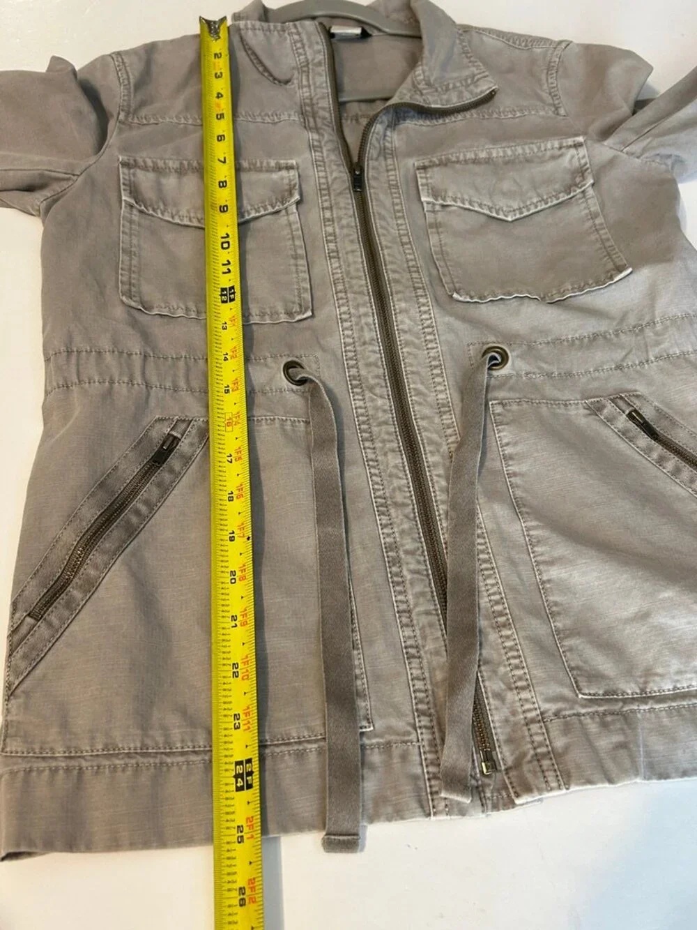 J.Crew Utility Field Chore Jacket XS Taupe Khaki Cotton Military Safari Y2K Farm
